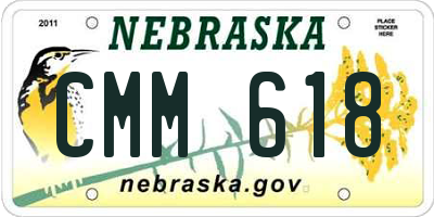 NE license plate CMM618