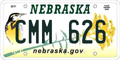 NE license plate CMM626