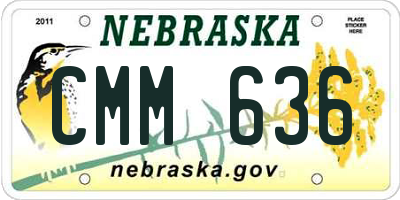 NE license plate CMM636