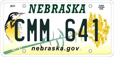 NE license plate CMM641