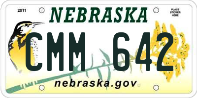 NE license plate CMM642