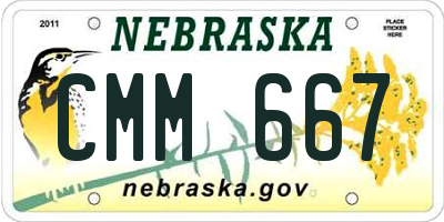 NE license plate CMM667