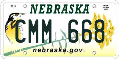 NE license plate CMM668
