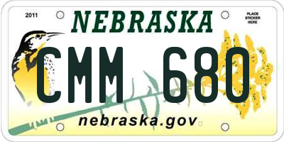NE license plate CMM680
