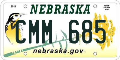NE license plate CMM685