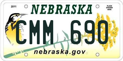 NE license plate CMM690