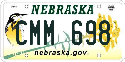 NE license plate CMM698