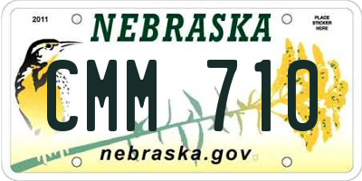 NE license plate CMM710
