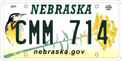 NE license plate CMM714