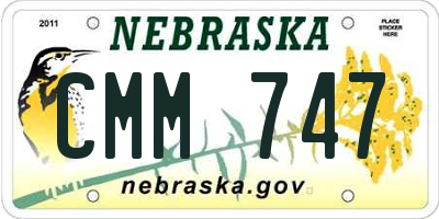 NE license plate CMM747