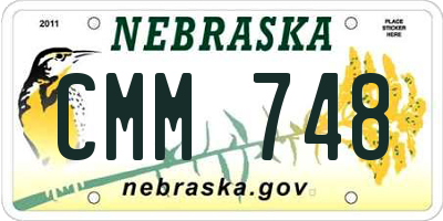 NE license plate CMM748
