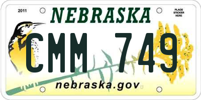 NE license plate CMM749