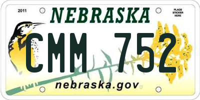 NE license plate CMM752
