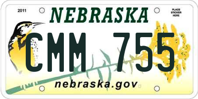 NE license plate CMM755