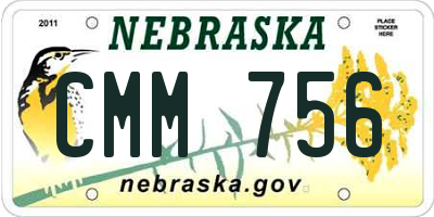NE license plate CMM756