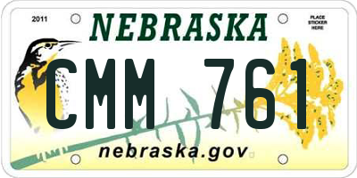 NE license plate CMM761