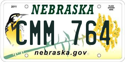 NE license plate CMM764