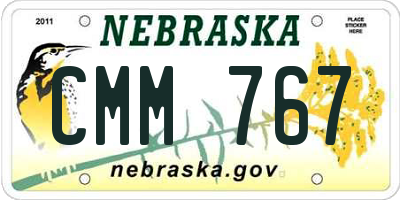 NE license plate CMM767