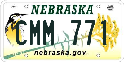 NE license plate CMM771