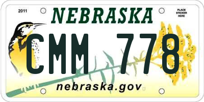 NE license plate CMM778