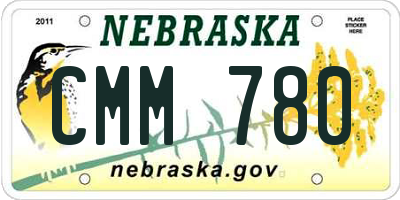 NE license plate CMM780