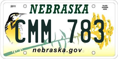 NE license plate CMM783