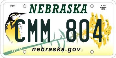NE license plate CMM804
