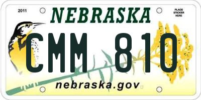 NE license plate CMM810