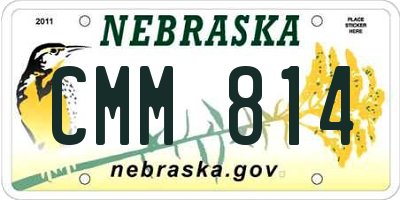 NE license plate CMM814