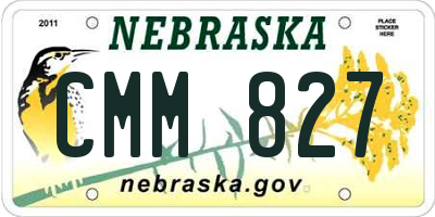 NE license plate CMM827