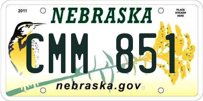 NE license plate CMM851