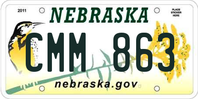 NE license plate CMM863