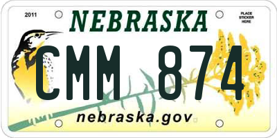 NE license plate CMM874