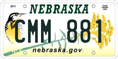 NE license plate CMM881