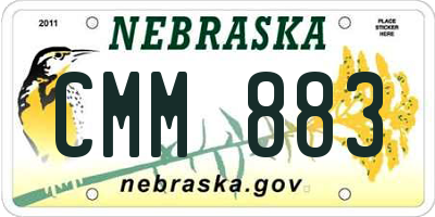 NE license plate CMM883