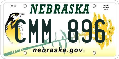 NE license plate CMM896