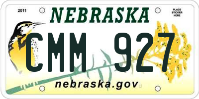 NE license plate CMM927