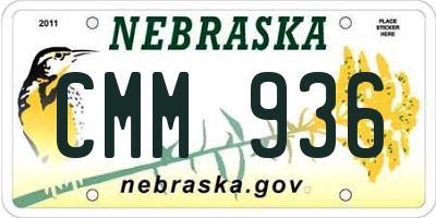 NE license plate CMM936