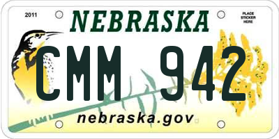NE license plate CMM942