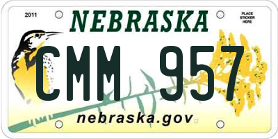 NE license plate CMM957