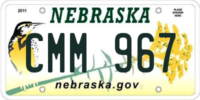 NE license plate CMM967