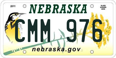 NE license plate CMM976