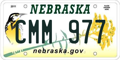 NE license plate CMM977