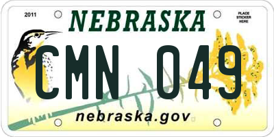 NE license plate CMN049