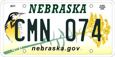 NE license plate CMN074