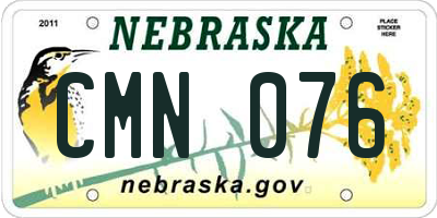 NE license plate CMN076