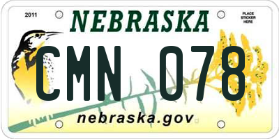 NE license plate CMN078