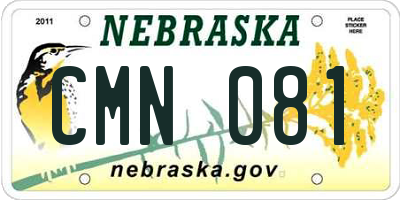 NE license plate CMN081