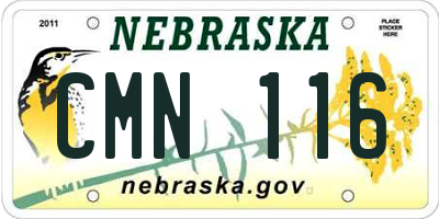 NE license plate CMN116