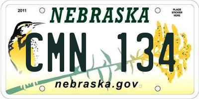 NE license plate CMN134